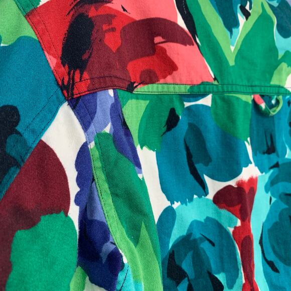 Esprit Collection Vintage Women's Floral Art Crop Button Up Cotton Jacket Size M - Picture 5 of 5